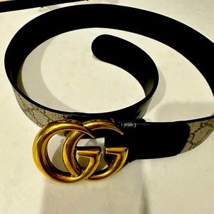Gucci belt 32/80 monogram brown and black